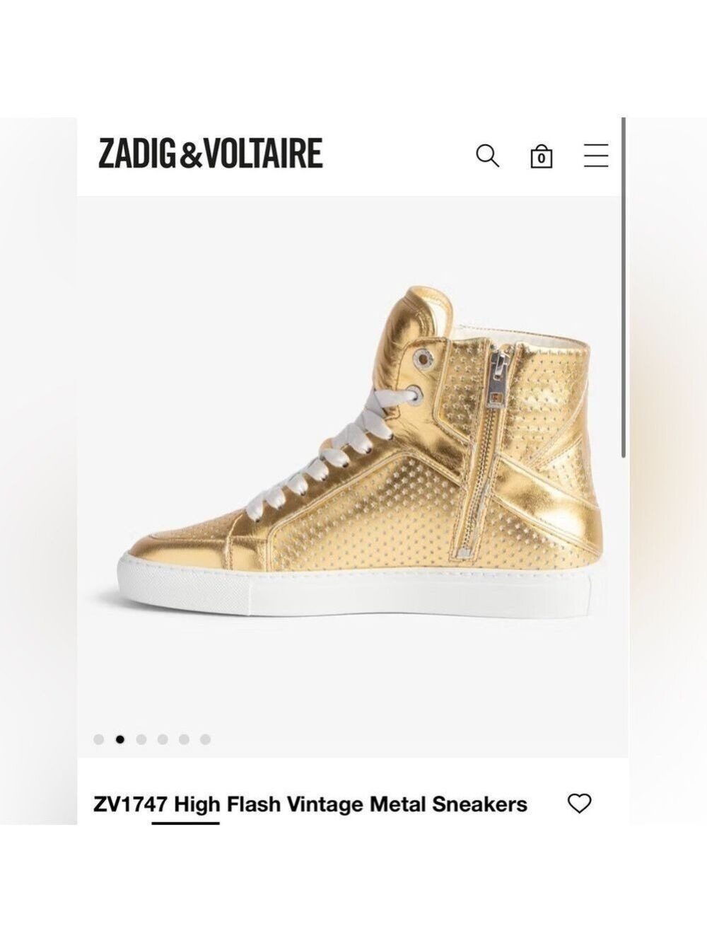 Zadig & Voltaire Gold High-Top Sneakers